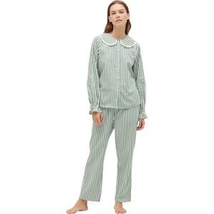 Hill House Green and White Striped Pajama Set
